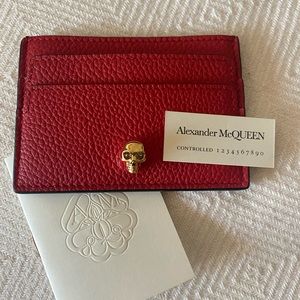 NWT - Alexander McQueen Card Holder in red
